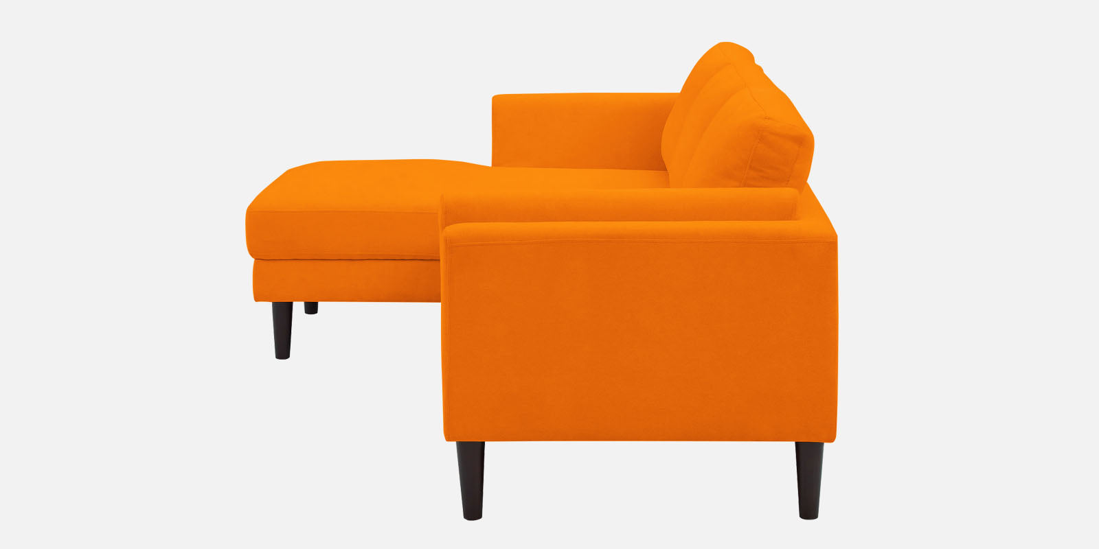 Creata Fabric RHS Sectional Sofa (2+Lounger) in Vivid Orange Colour by Febonic