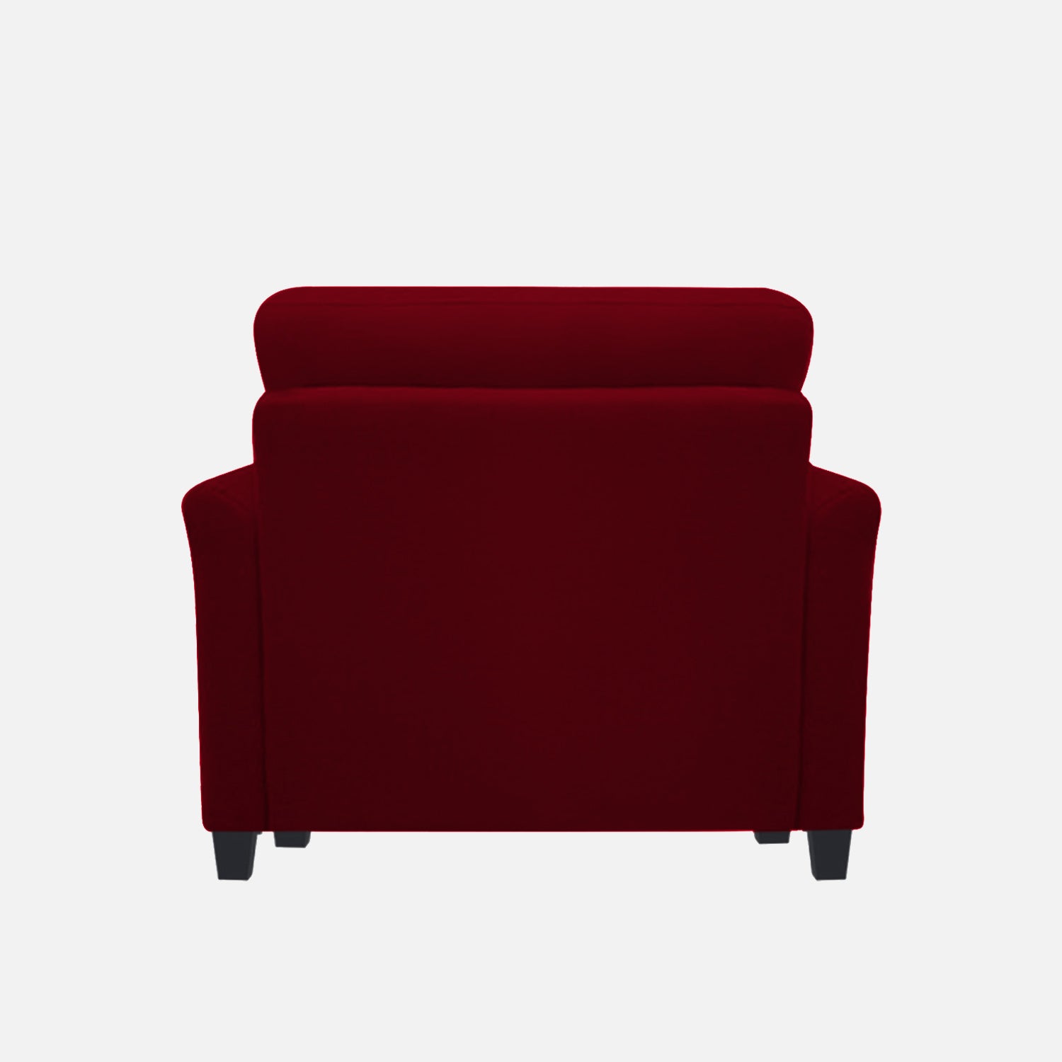 Daroo Velvet 1 Seater Sofa In Cherry Red Colour