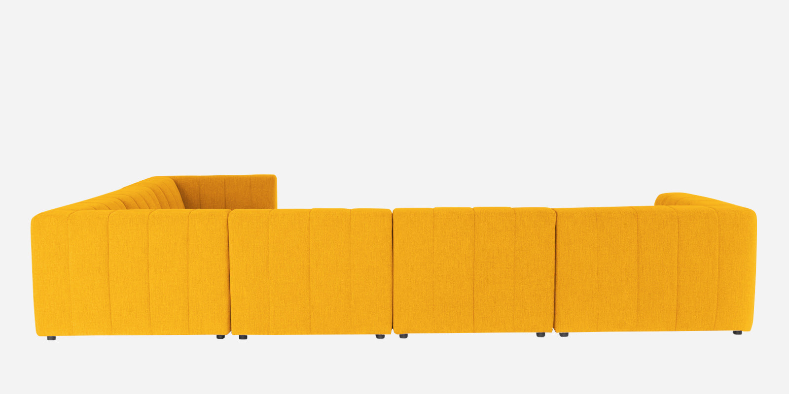 Damo Fabric RHS 8 Seater Sectional Sofa In Bold Yellow Colour