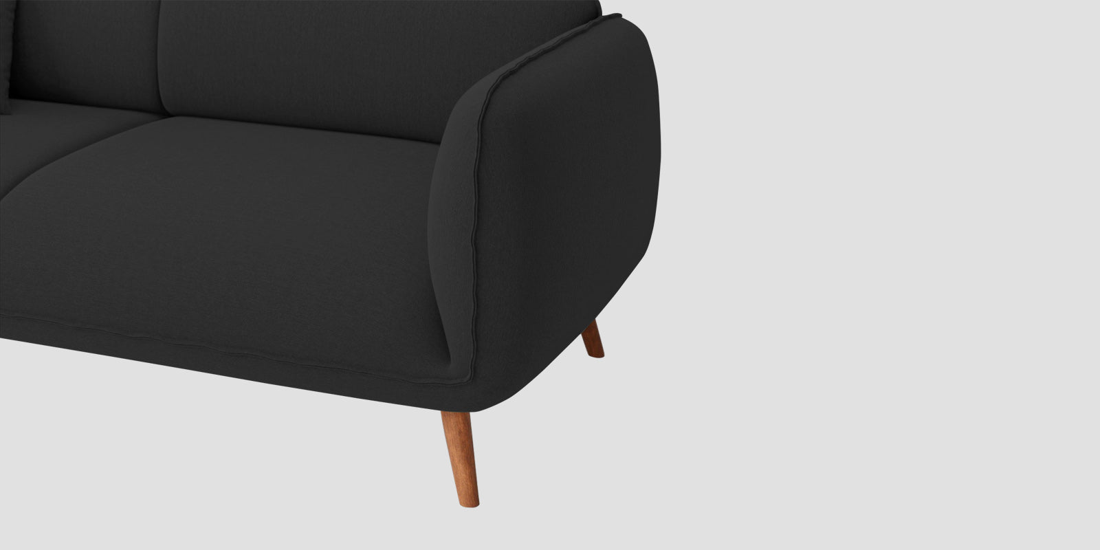 Zia Fabric 3 Seater Sofa In Bitter Black Colour