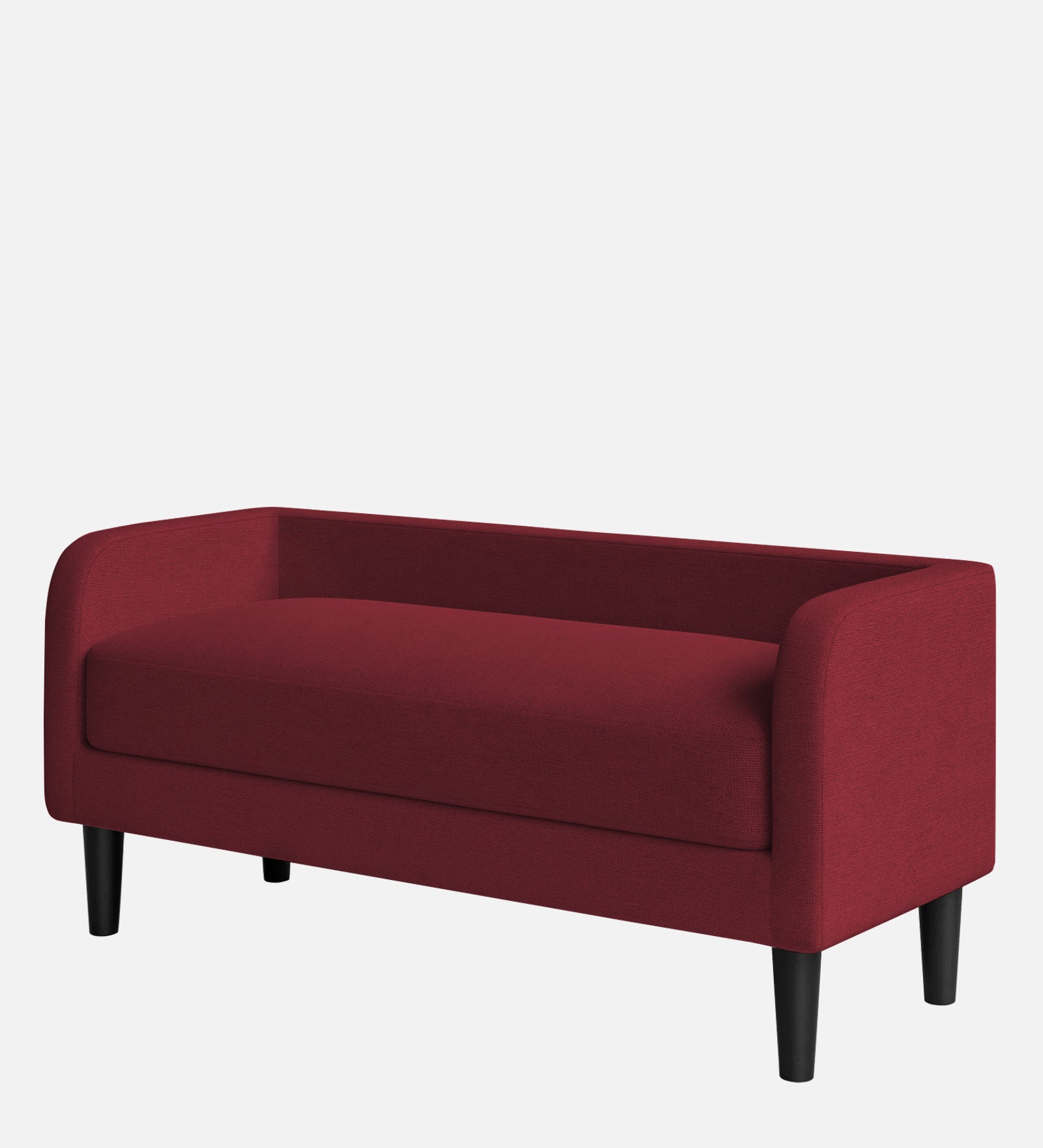 Maya Fabric Bench In Blood Maroon Colour