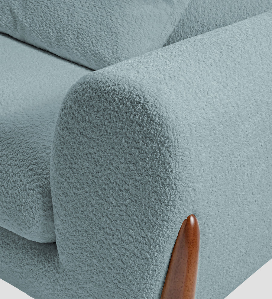 Boko Boucle 1 Seater Sofa In Stormy Blue Colour - Febonic Living