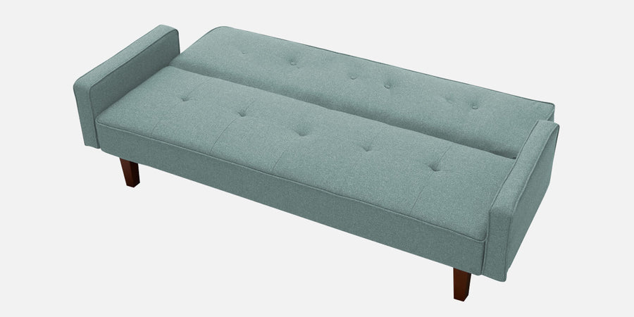 Nebia Fabric 3 Seater Convertible Sofa Cum Bed In Suka Blue Colour - Febonic Living