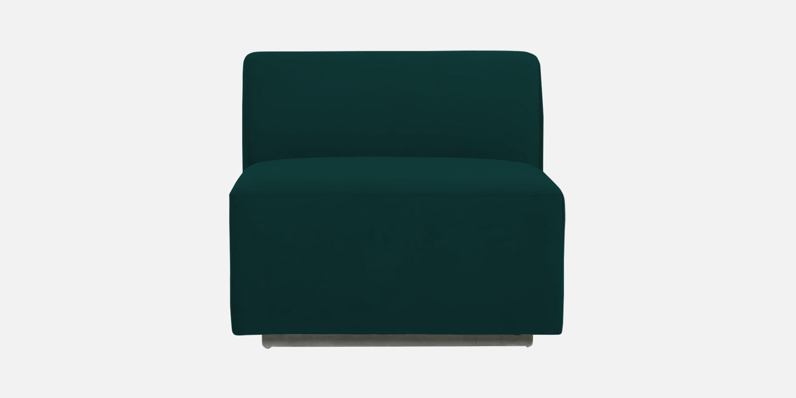 Bufa Velvet RHS Sectional Sofa In Forest Green Colour With Ottoman