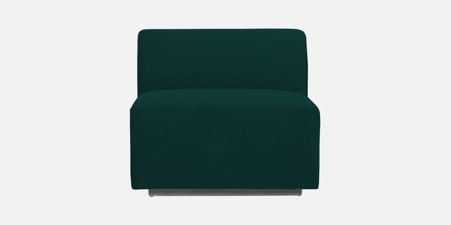 Bufa Velvet Rhs Sectional Sofa In Forest Green Colour With Ottoman - Febonic Living
