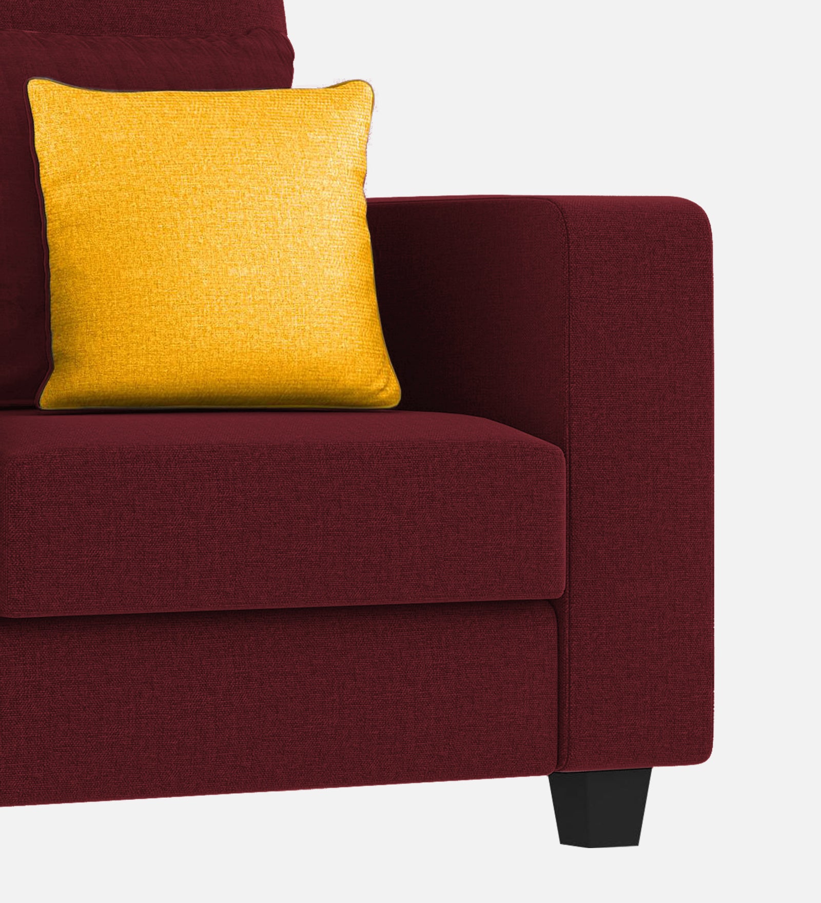 Nabi Fabric 1 Seater Sofa In Blood Maroon Colour