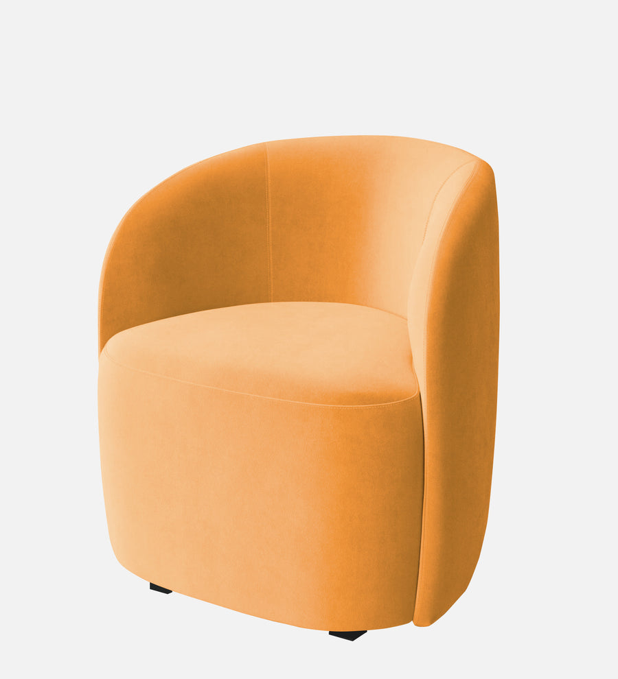 Lucky Velvet Lounge Chair In Tangerine Orange Colour - Febonic Living