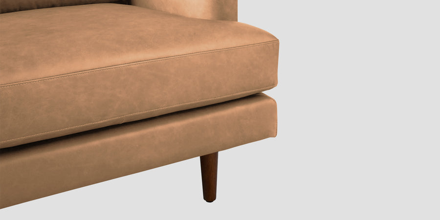 Sterio Leatherette 3 Seater Sofa In Sepia Beige Colour - Febonic Living