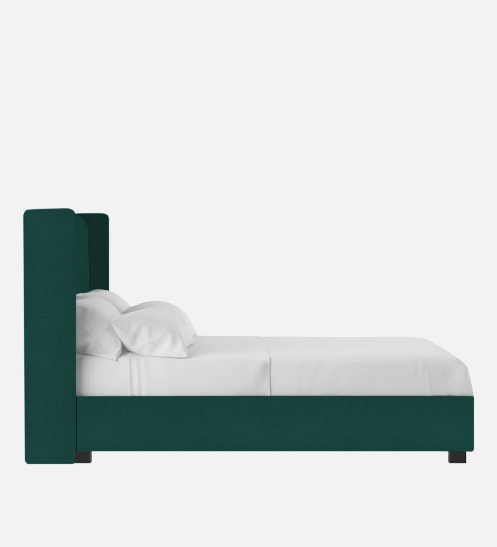 Caliya Velvet King Size Bed In Forest Green Colour