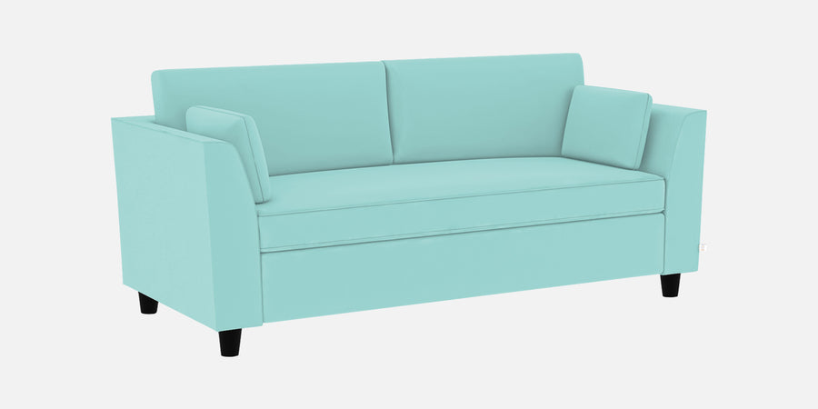 Bristo Velvet 3 Seater Sofa In Barmunda Aqua Colour With Storage - Febonic Living