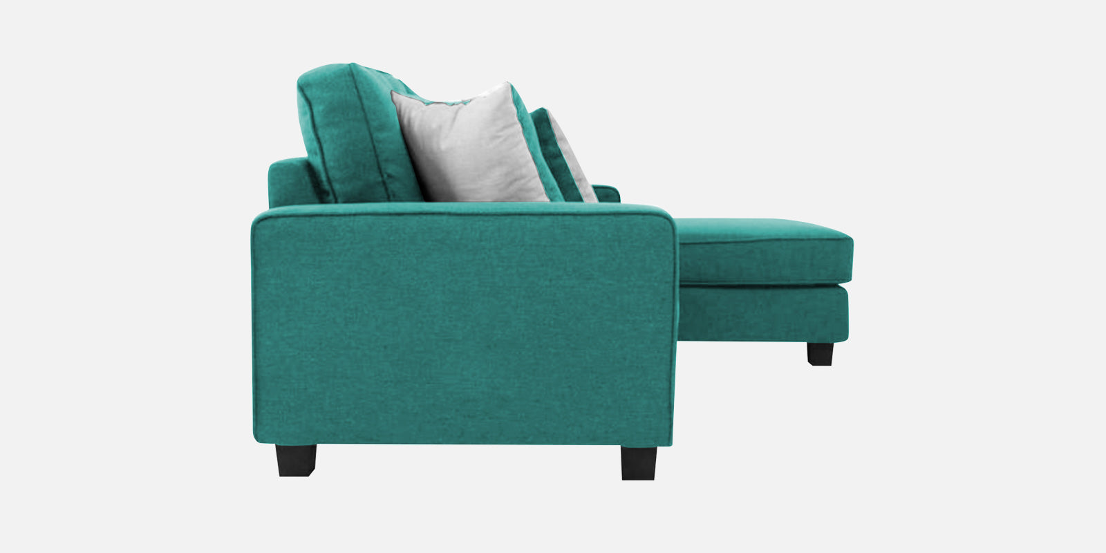 Ladybug Fabric LHS Sectional Sofa (3+Lounger) In Sea Green Colour