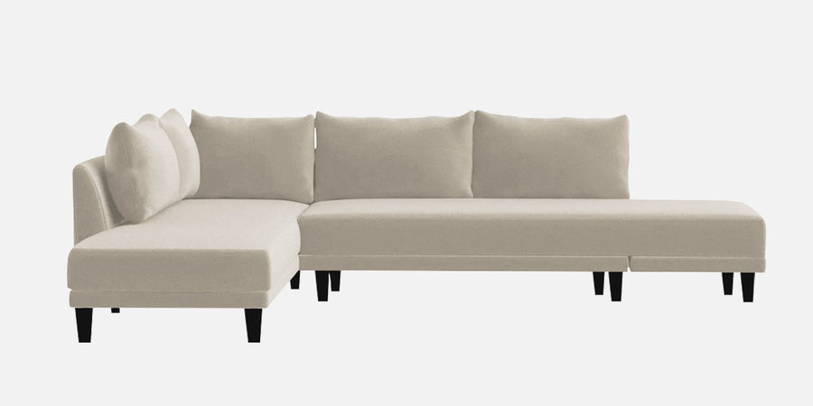 Ira Fabric Rhs 6 Seater Convertible Sofa Cum Bed In Ivory Cream Colour - Febonic Living