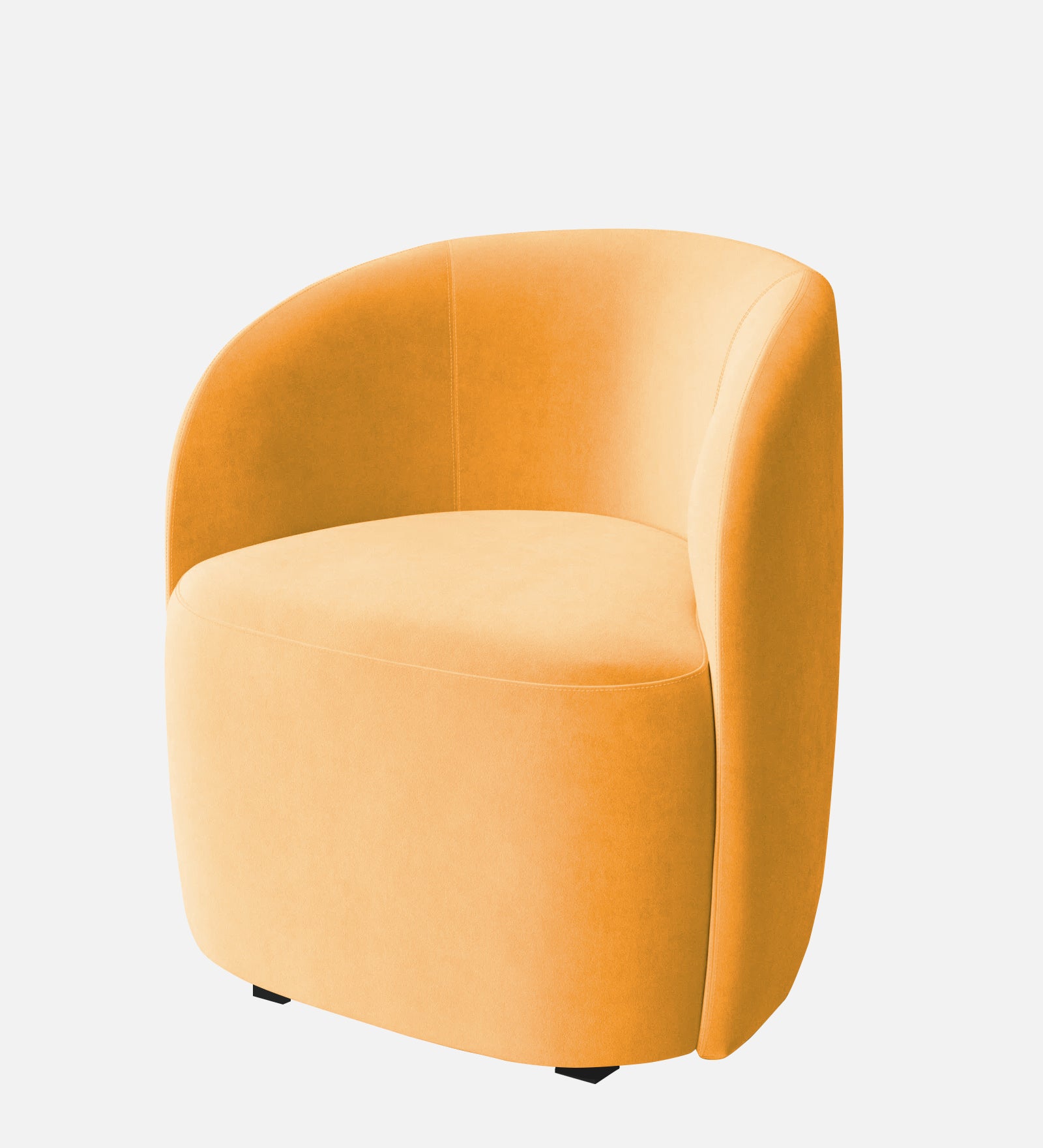 Hazel Velvet Wing Chair in Safforn Yellow Colour