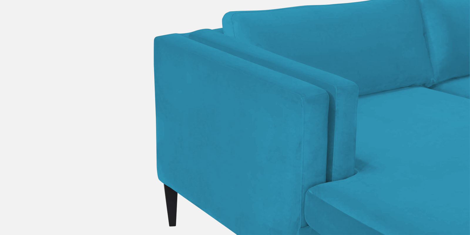 Jasper Velvet LHS Sectional Sofa (3+Lounger) in Aqua blue Colour