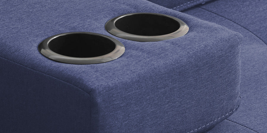Jerry Fabric 3 Seater Convertible Sofa Cum Bed In Slate Blue Colour - Febonic Living