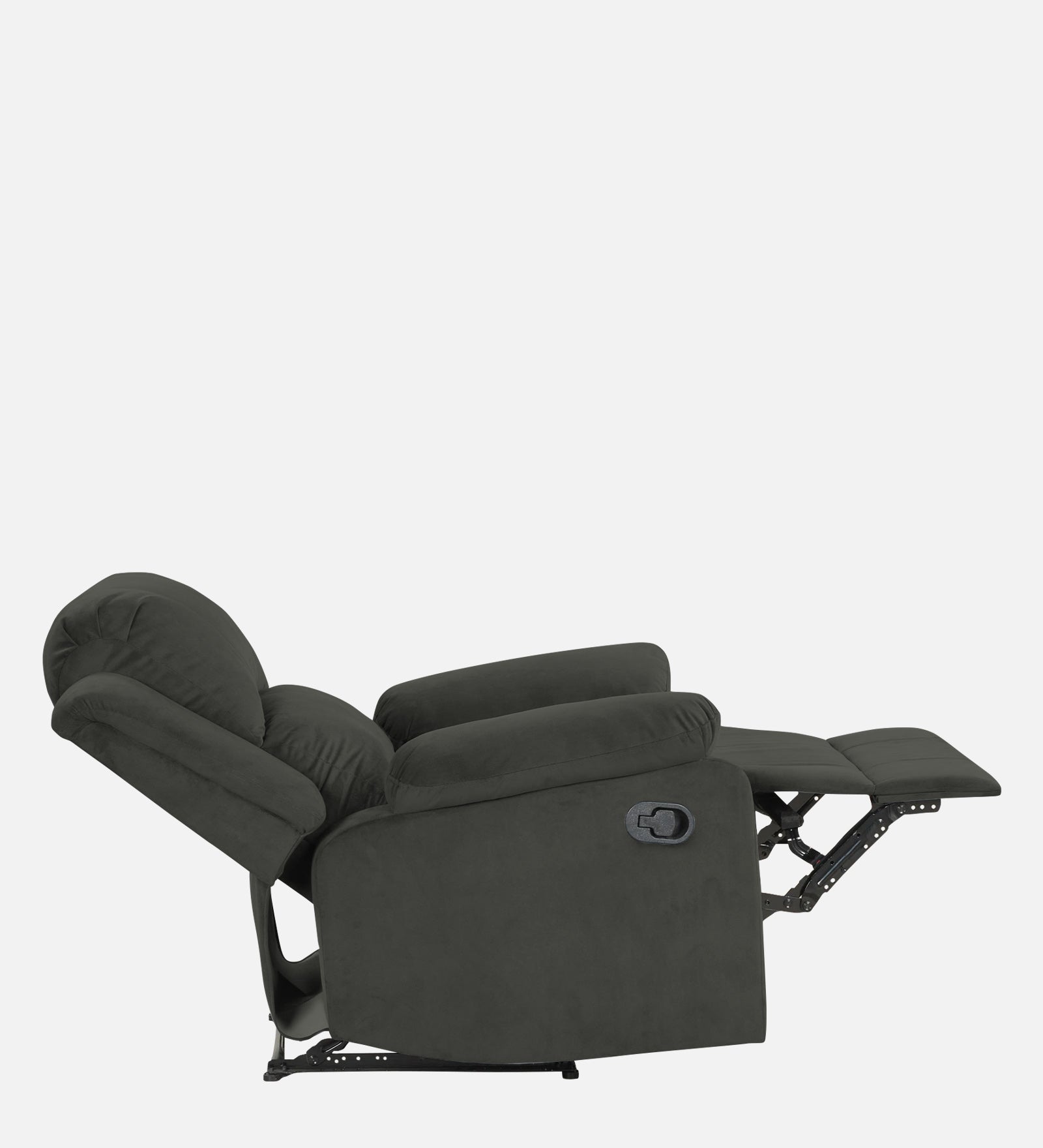 Henry Velvet Manual 1 Seater Recliner In Hory Grey Colour