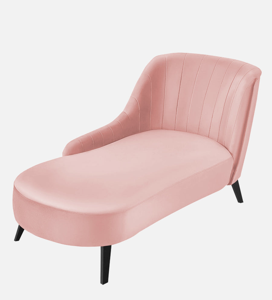 Flora Velvet Lhs Chaise Lounger In Millennial Pink Colour - Febonic Living