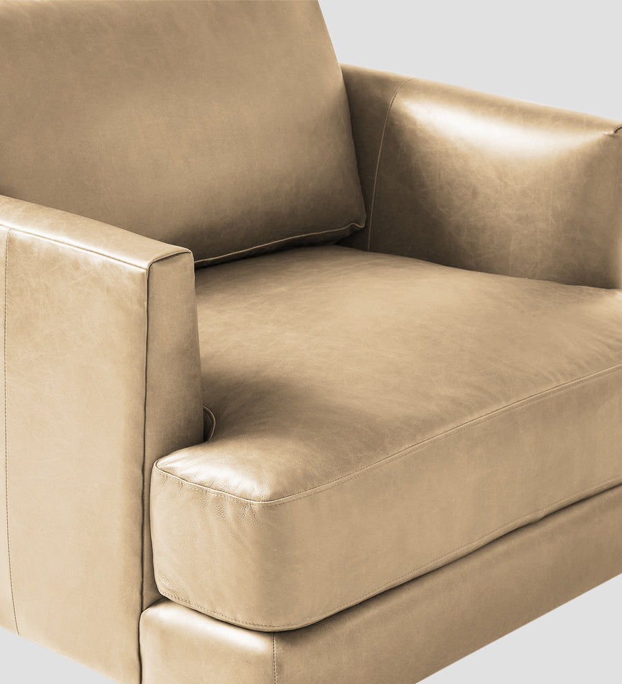 Sterio Leatherette 1 Seater Sofa In Corn Beige Colour - Febonic Living