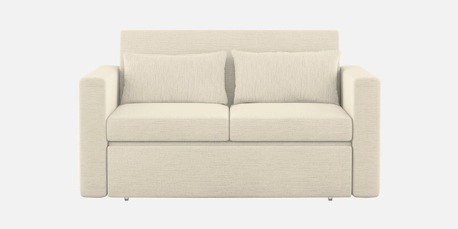 River Fabric 2 Seater Pull Out Sofa Cum Bed In Ivory Cream Colour - Febonic Living