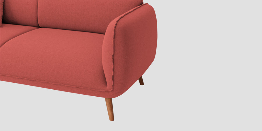 Zia Fabric 3 Seater Sofa In Salmon Pink Colour - Febonic Living