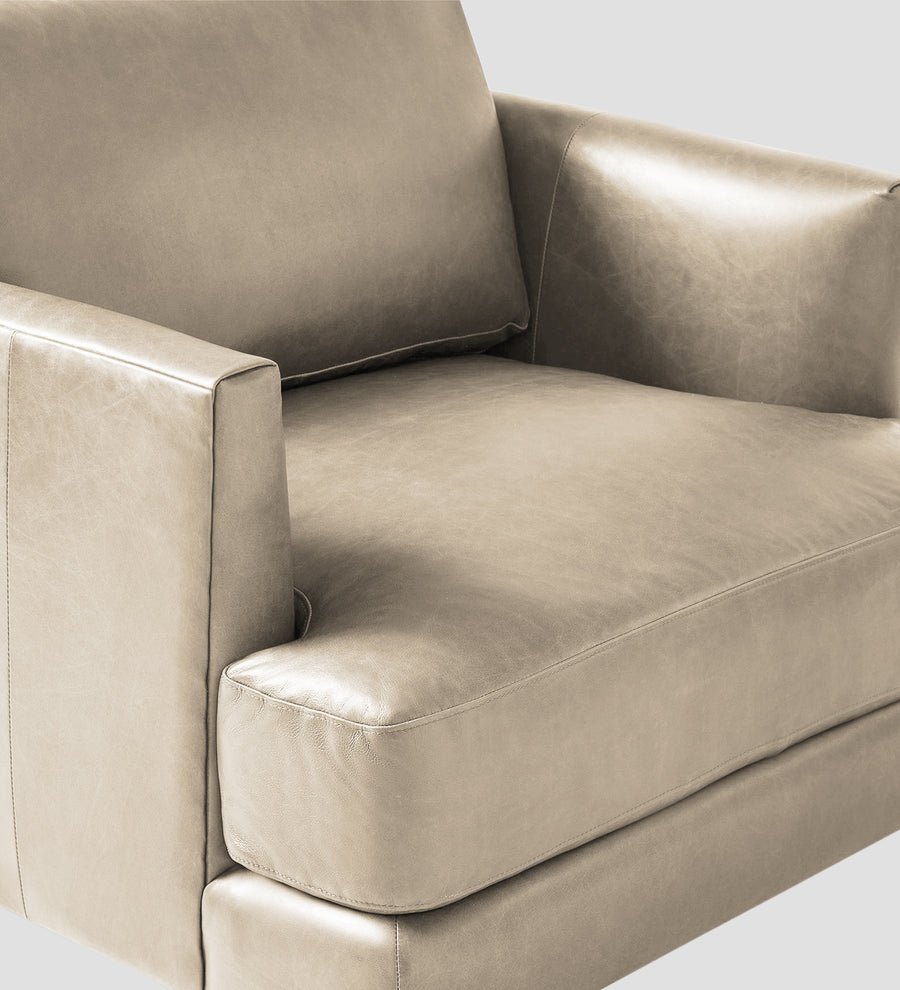 Sterio Leatherette 1 Seater Sofa In Marble Beige Colour - Febonic Living