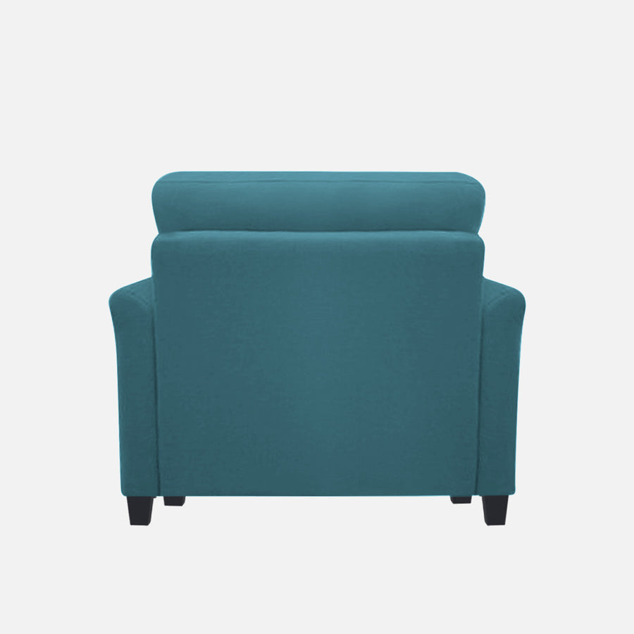 Daroo Velvet 1 Seater Sofa In Aqua Blue Colour - Febonic Living