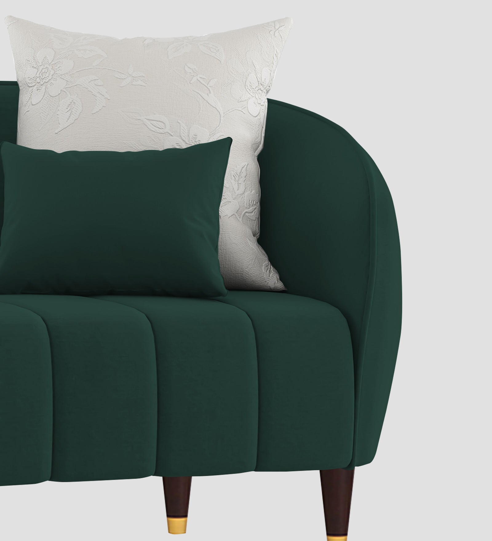 Hairo Velvet 1 Seater Sofa In  Forest Green Colour - Febonic Living