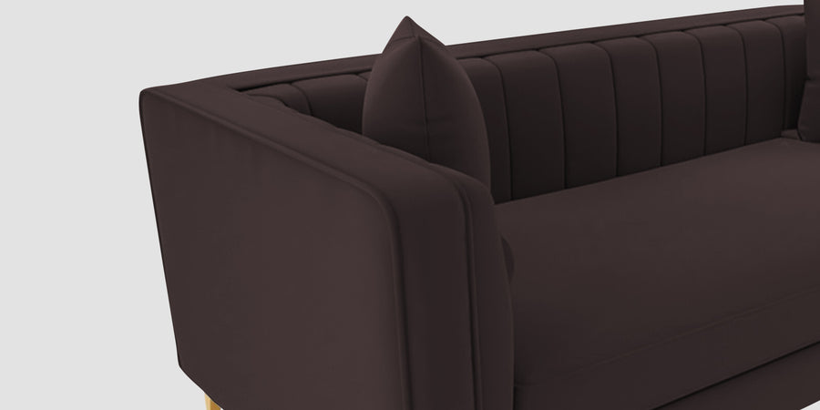 Saban Velvet 2 Seater Sofa In Mocha Brown Colour - Febonic Living