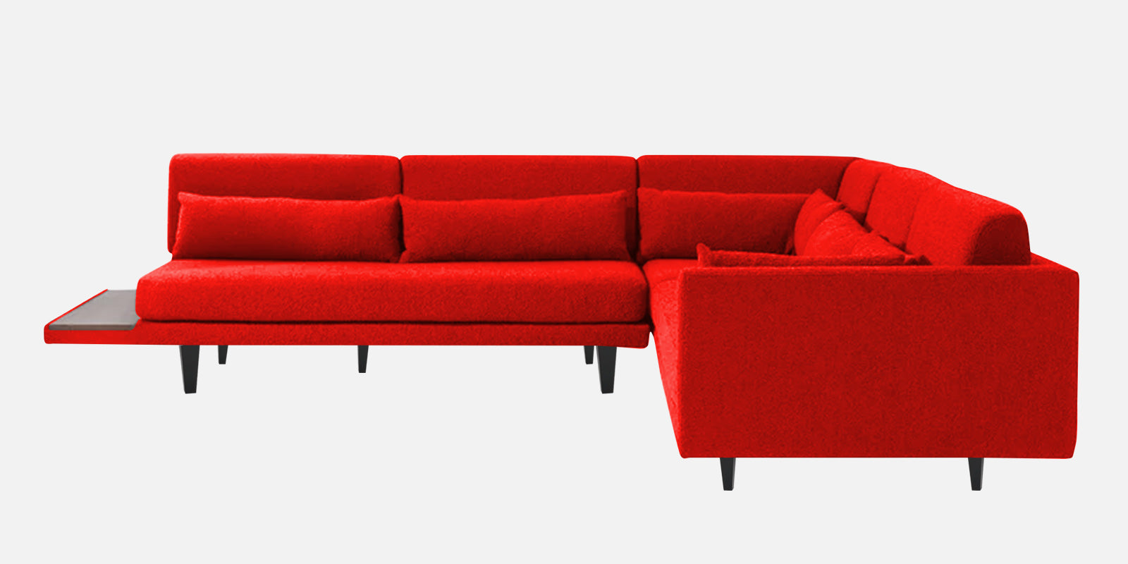 Malta Fabric 6 Seater RHS Sectional Sofa In Ruby Red Colour