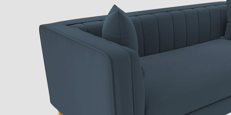 Saban Velvet 2 Seater Sofa In Oxford Blue Colour - Febonic Living