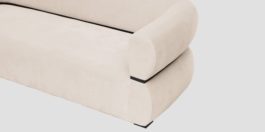 Kula Velvet 3 Seater Sofa In Camel Beige Colour - Febonic Living