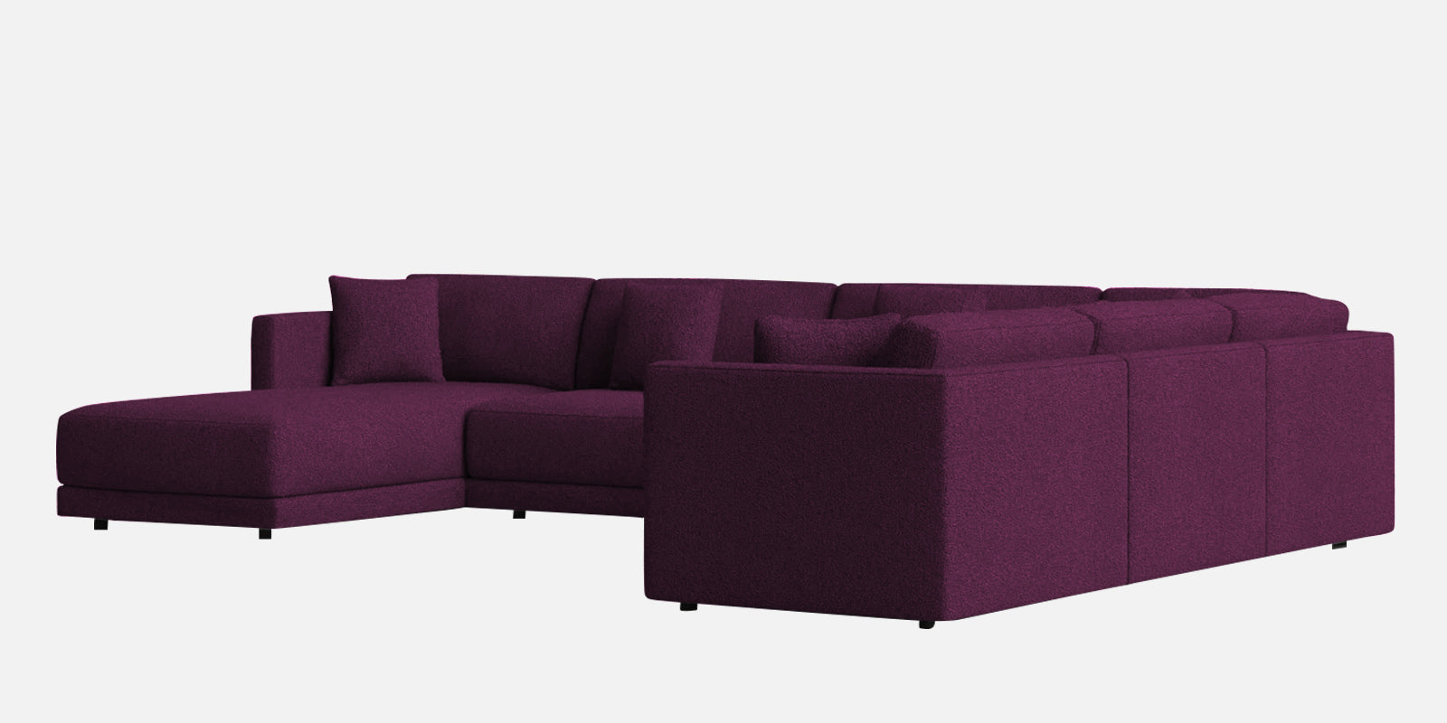 Carlin Fabric RHS 8 Seater Sectional Sofa In Greek Purple Colour