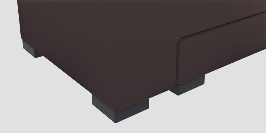 Corby Velvet Lhs 6 Seater Convertible Sofa Cum Bed In Mocha Brown Colour - Febonic Living