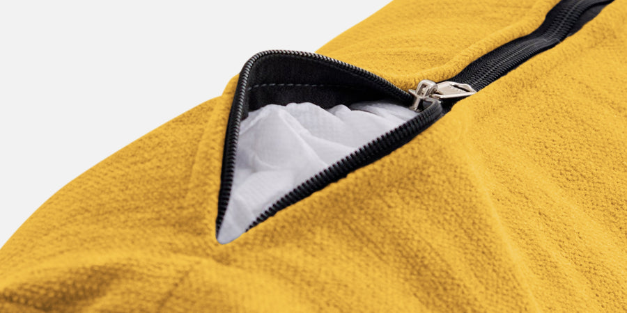 Kara Fabric 3 Seater Pull Out Sofa Cum Bed In Bold Yellow Colour - Febonic Living