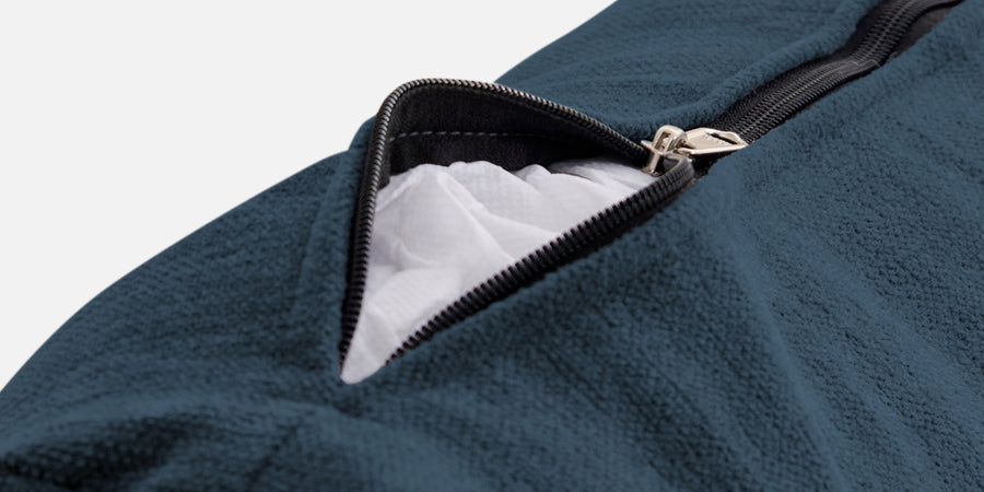 Kara Fabric 3 Seater Pull Out Sofa Cum Bed In Light Blue Colour - Febonic Living