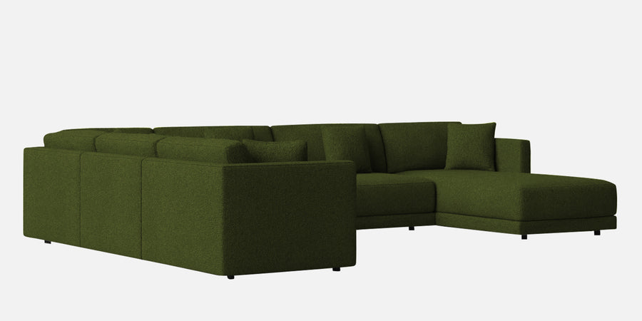 Carlin Fabric Lhs 8 Seater Sectional Sofa In Olive Green Colour - Febonic Living