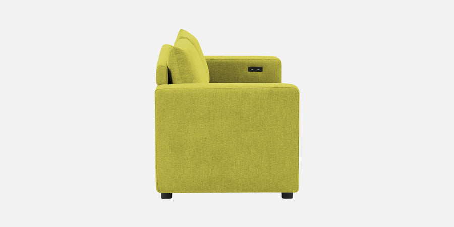 Roman Fabric 3 Seater Foldable Sofa Cum Bed In Parrot Green Colour With Usb Port - Febonic Living