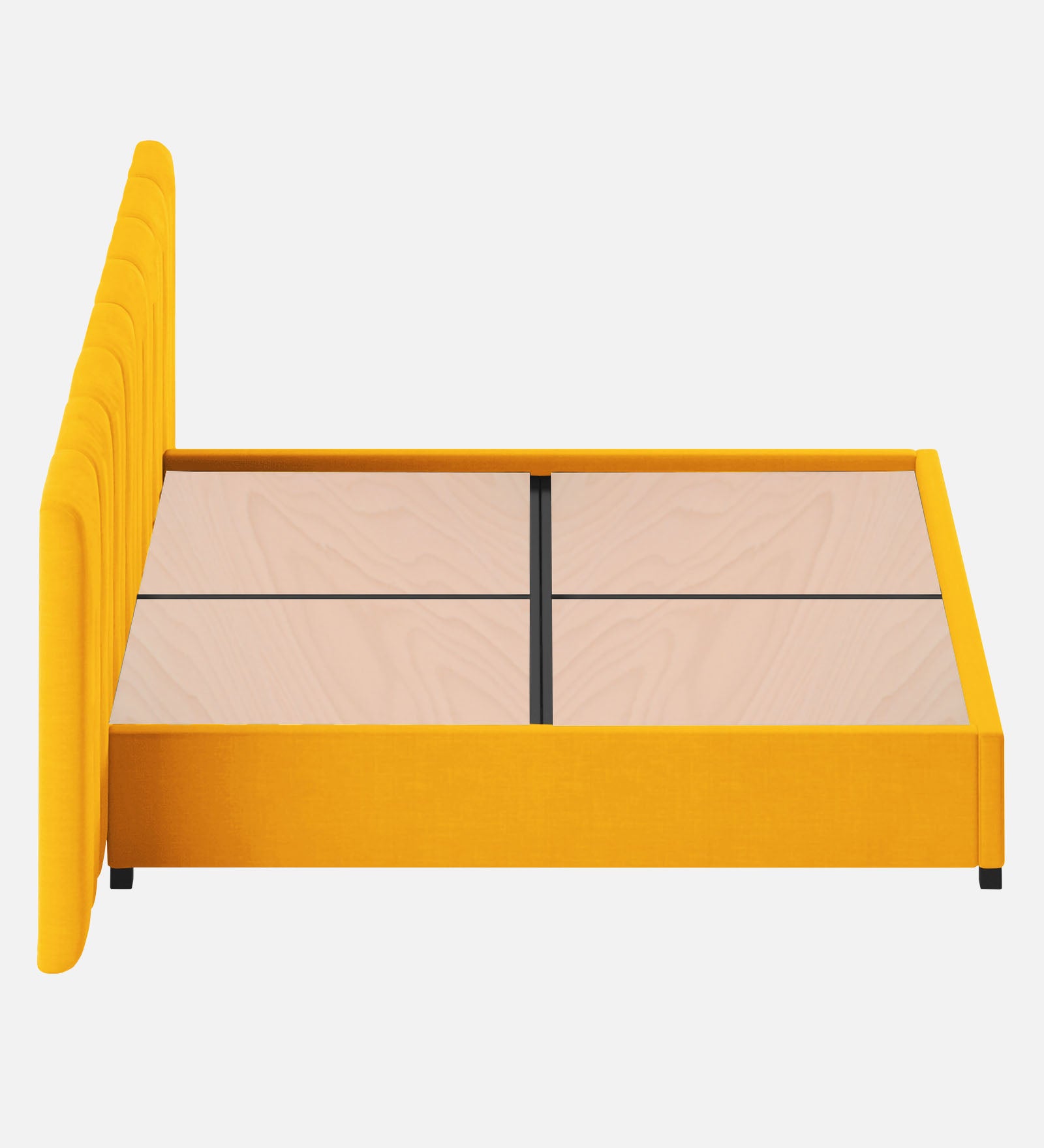 Nora Fabric King Size Bed In Bold Yellow Colour