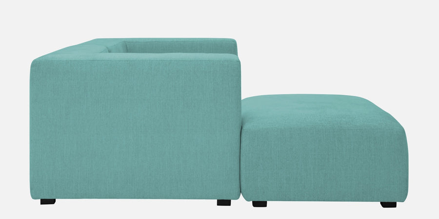Dora Velvet Rhs Sectional Sofa 2 Ottoman Lounger In Barmunda Aqua Colour - Febonic Living