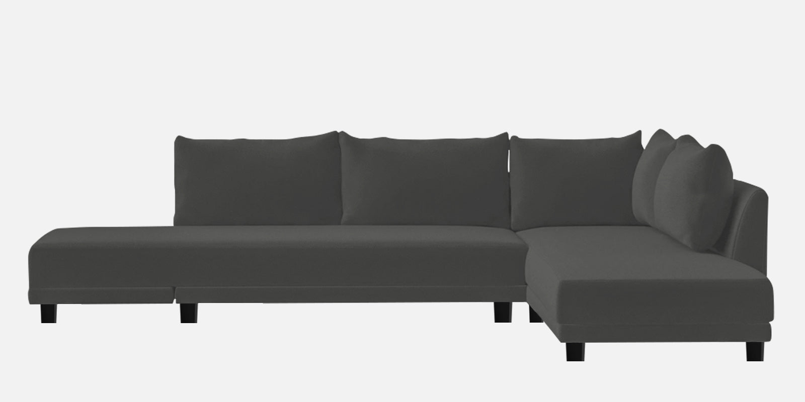 Ira Fabric LHS 6 Seater Sofa Cum Bed In Charcoal Grey Colour