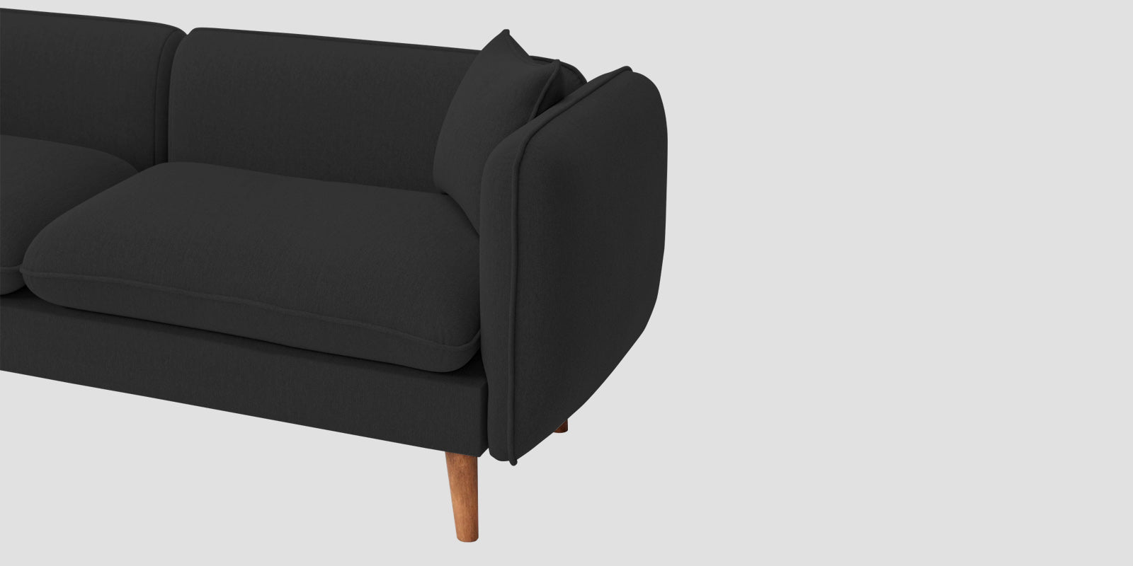 Reva Fabric 2 Seater Sofa In Bitter Black Colour - Febonic Living