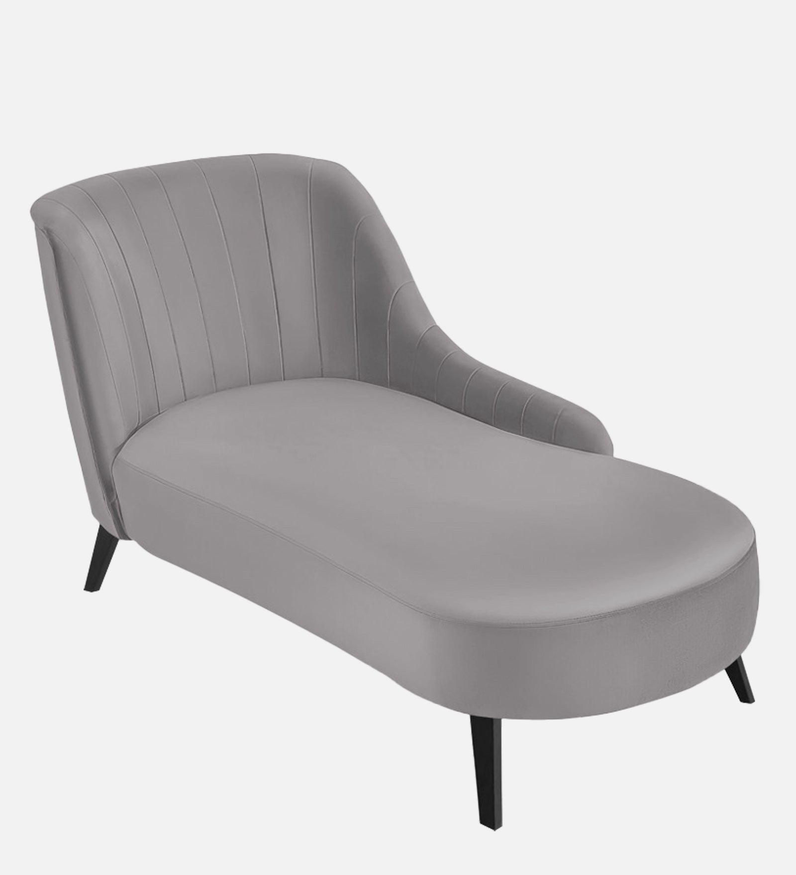 Flora Velvet RHS Chaise Lounger in Concrete Grey Colour