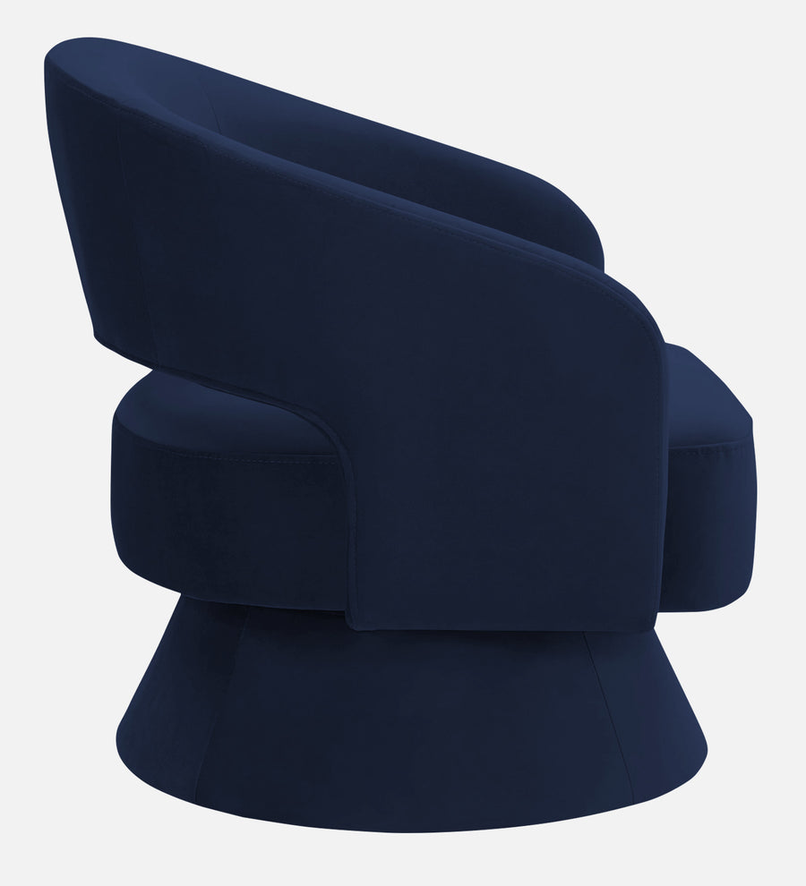 Pendra Velvet Swivel Chair In Indigo Blue Colour - Febonic Living