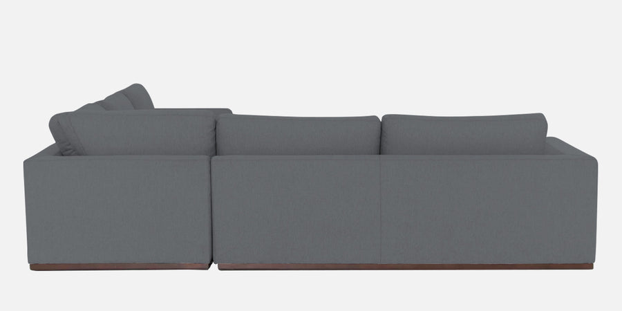 Freedom Velvet 6 Seater Lhs Corner Sofa In Pubble Grey Colour With Ottoman - Febonic Living