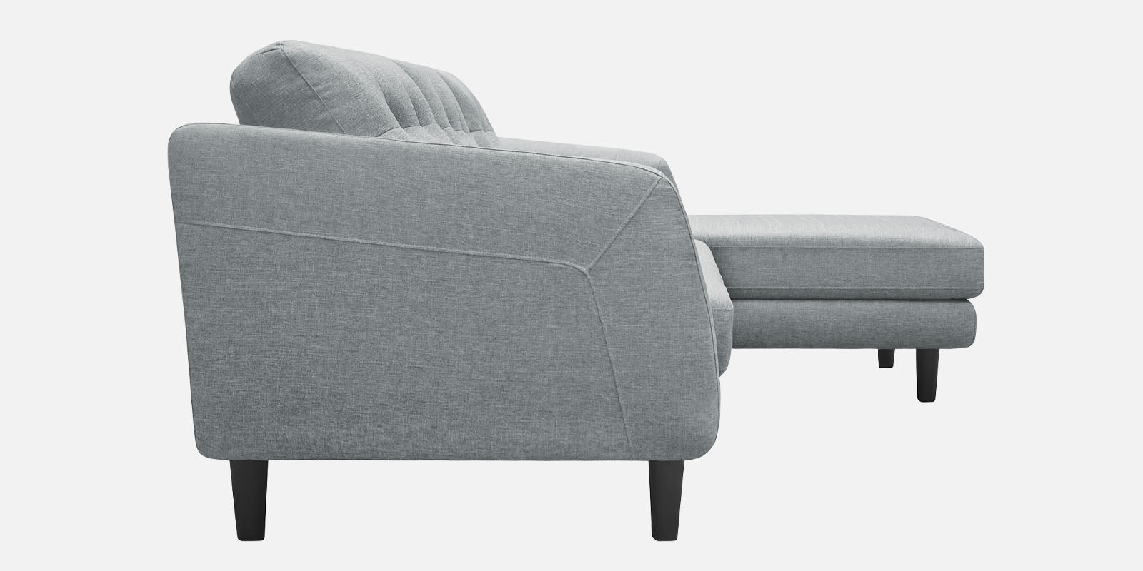 Natasha Velvet LHS Sectional Sofa (3+Lounger) in Pearl grey Colour