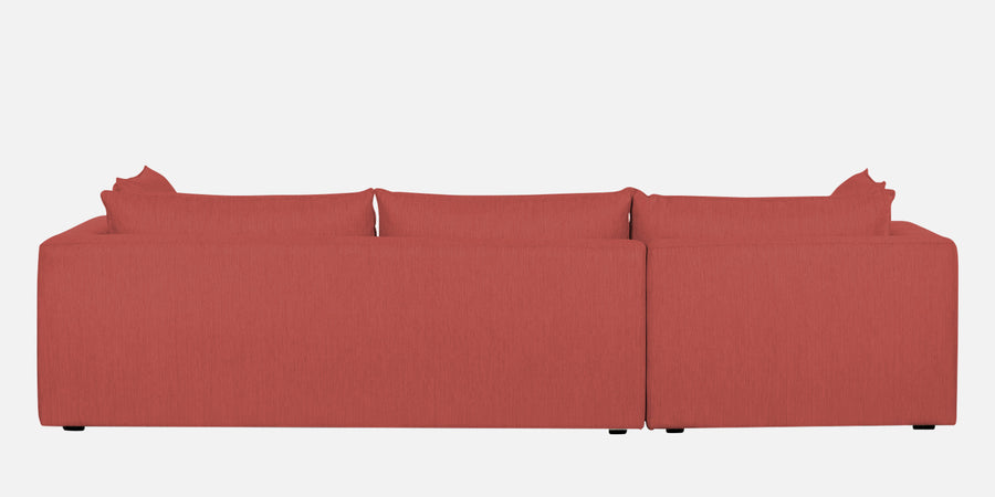 Ziggy Fabric Lhs Sectional Sofa 3 Lounger In Salmon Pink Colour - Febonic Living