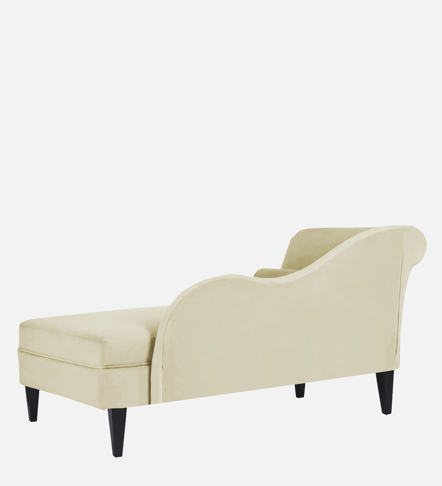 Rana Velvet Lhs Chaise Lounger In Warm White Colour - Febonic Living