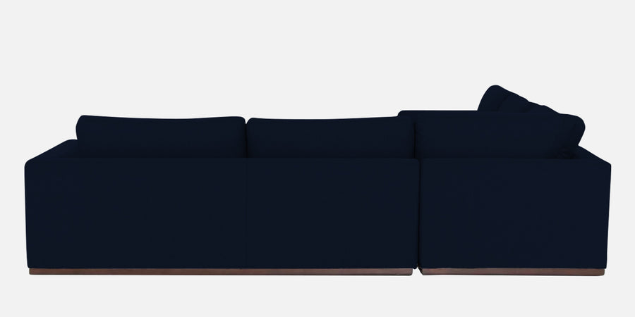 Freedom Velvet 6 Seater Rhs Corner Sofa In Dark Blue Colour With Ottoman - Febonic Living