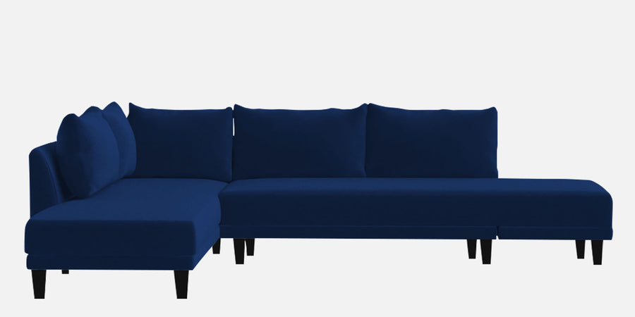 Ira Fabric Rhs 6 Seater Convertible Sofa Cum Bed In Royal Blue Colour - Febonic Living