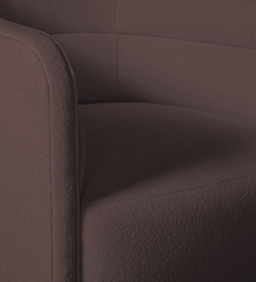Ria Fabric Swivel Chair In Night Brown Colour - Febonic Living